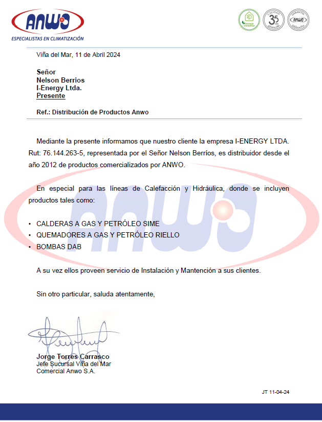 Certificado Anwo